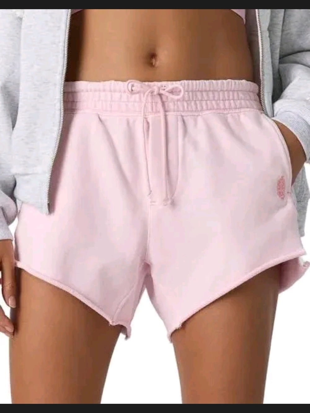 Free People Pink Drawstring Lounge Shorts
